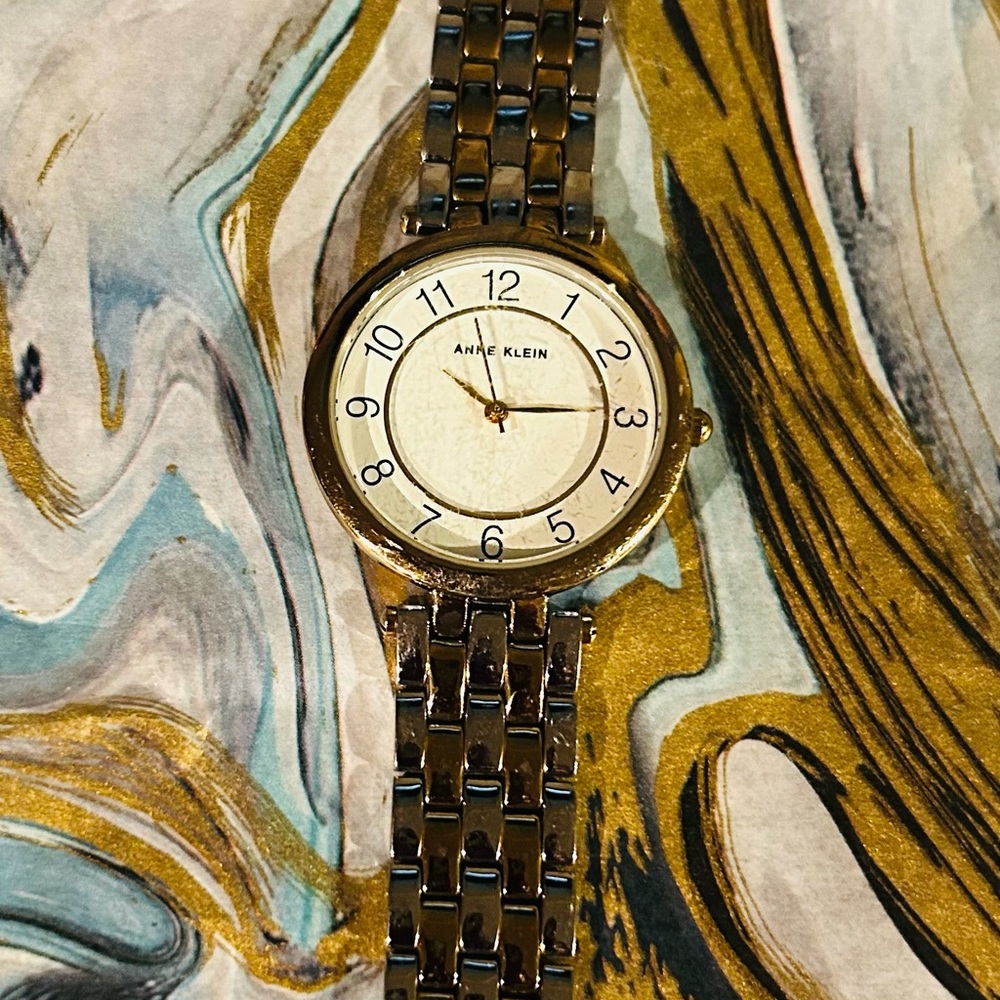 Anne Klein Two-Tone Gold and Silver Watch